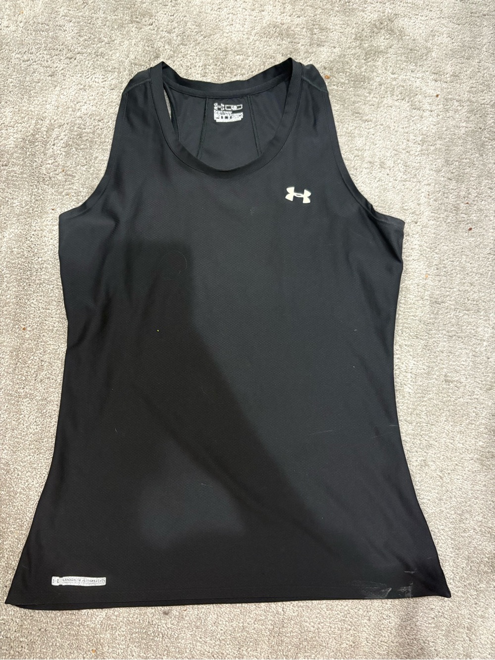 Under Armour Women's Black Athletic Tank Top with White Logo